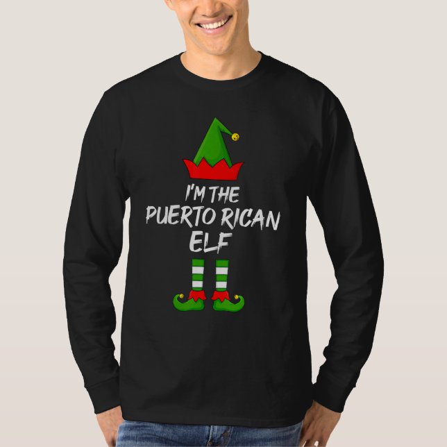 I'm The Puerto Rican Elf Matching Family Elf Chris T-Shirt (Front)