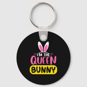 Im The Queen Bunny Rabbit Ears Egg Funny Easter D Keychain
