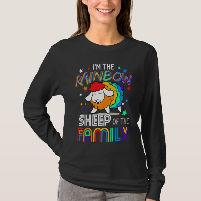 I'm The Rainbow Gay Sheep Of The Family Gay Pride T-Shirt (Front)