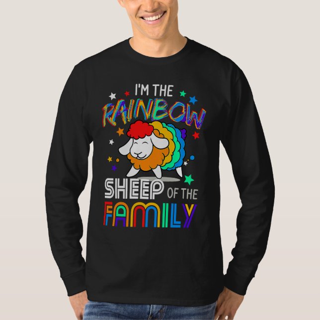 I'm The Rainbow Gay Sheep Of The Family Gay Pride T-Shirt (Front)