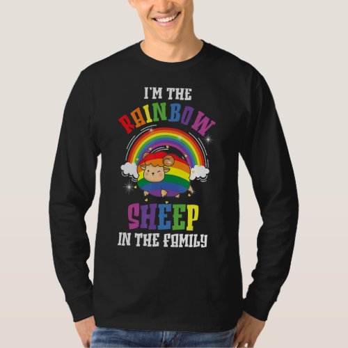 Im The Rainbow Sheep In The Family Lgbtq Lesbian  T_Shirt