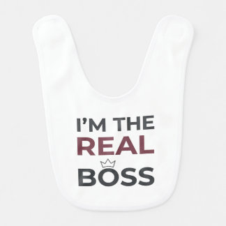 I'm The Real Boss Baby Funny Matching Mom & Baby Bib