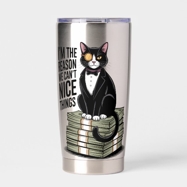 I'm The Reason Nice Things Funny Cat Gift Insulated Tumbler (Front)