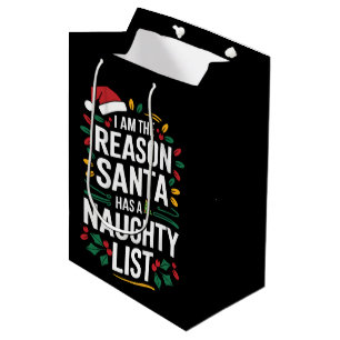 I'm The Reason Santa Has A Naughty List Funny Xmas Medium Gift Bag