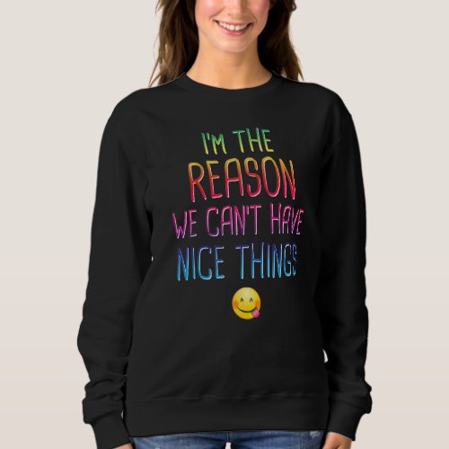 Im The Reason We Cant Have Nice Things Funny Sar Sweatshirt
