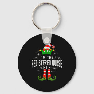 I'm The Registered Nurse Elf Christmas Family Pjs Keychain