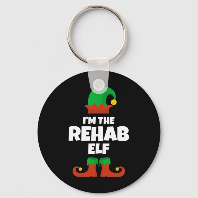 I'm The Rehab Elf Family Pajama Christmas Funny Nu Keychain (Front)