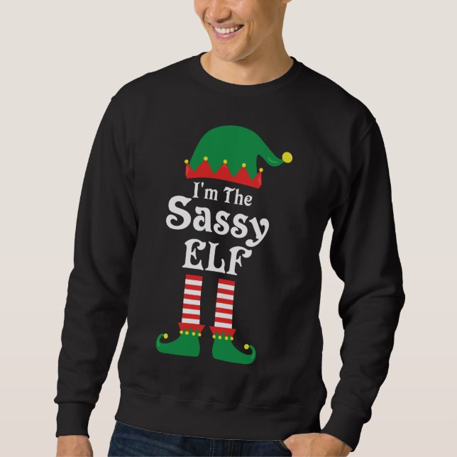 I'm The Running Elf Marathon Runner Ugly Christmas Sweatshirt (Front)