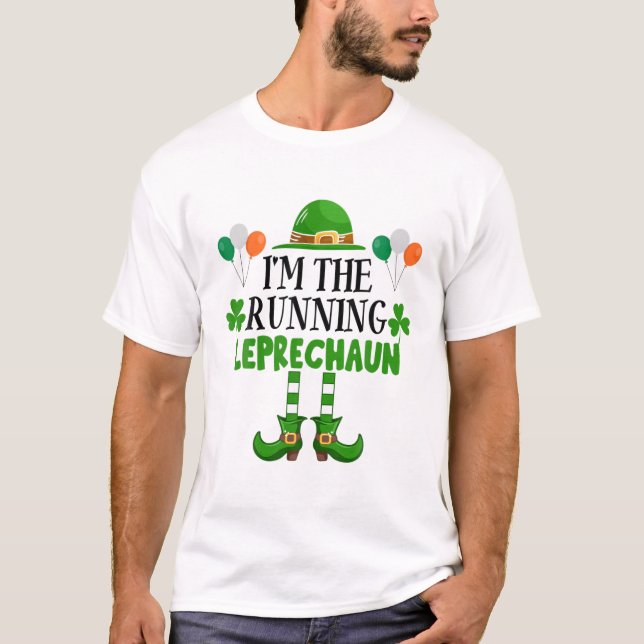 I'm The Running Leprechaun St Patricks Day Runner T-Shirt (Front)