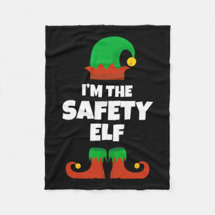 I'm The Safety Elf Family Pajama Christmas Funny Fleece Blanket
