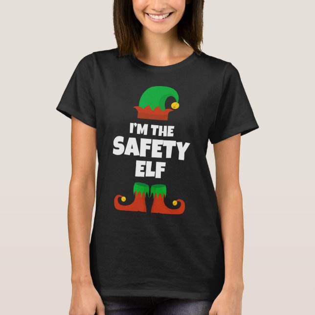 I'm The Safety Elf Family Pajama Christmas Funny  T-Shirt (Front)