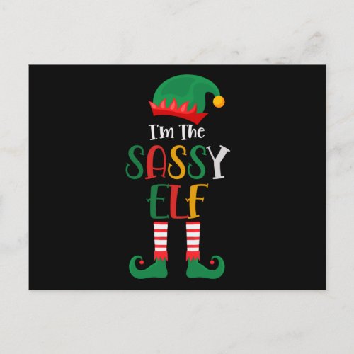 Im The Sassy Elf Matching Christmas 2021 Postcard