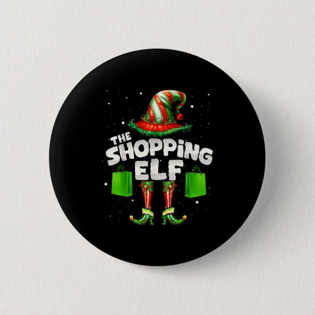 I'm The Shopng Elf Family Matching Group Christmas Button (Front)