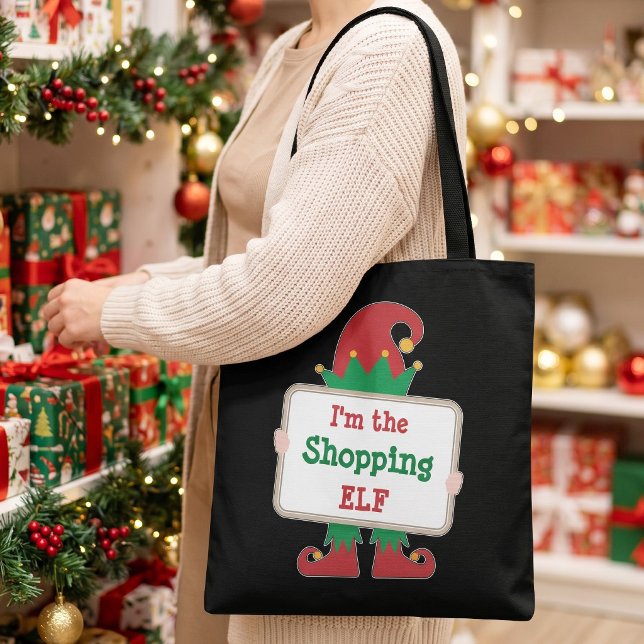 I'm The Shopping Elf | Personalized Christmas Elf Tote Bag (Creator Uploaded)