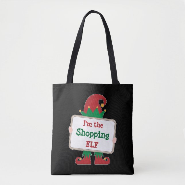 I'm The Shopping Elf | Personalized Christmas Elf Tote Bag (Front)