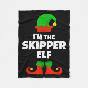 I'm The Skipper Elf Family Pajama Christmas Funny Fleece Blanket