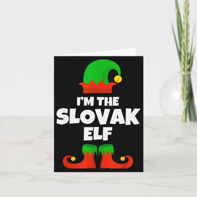 I'm The Slovak Elf Family Pajama Christmas Funny S Card (Front)