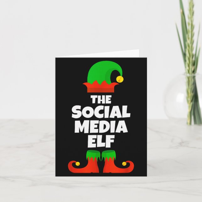 I'm The Social Media Elf Family Pajama Christmas F Card (Front)