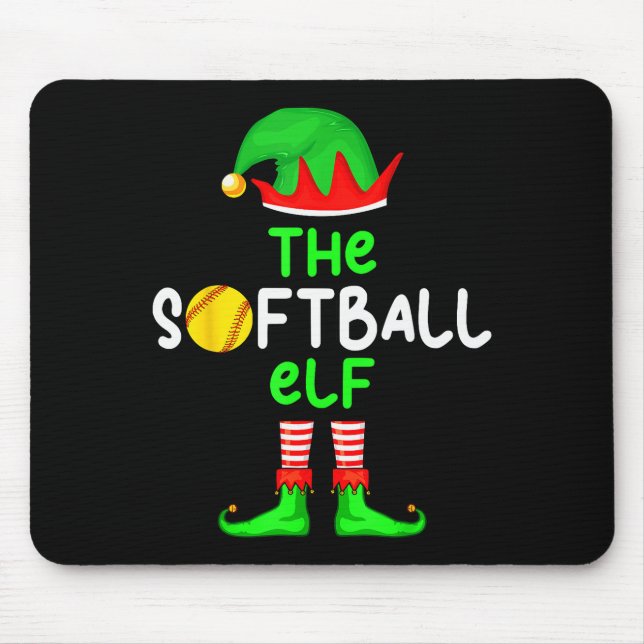 I'm The Softball Elf Christmas Family Matching Paj Mouse Pad (Front)