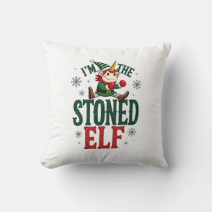 Im The Stoned Elf Vintage Christmas Dabbing Unicor Throw Pillow