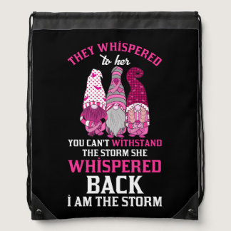 I'm The Storm Gnome Breast Cancer Month Warrior Pi Drawstring Bag