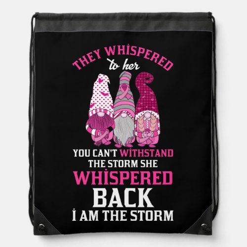 Im The Storm Gnome Breast Cancer Month Warrior Pi Drawstring Bag