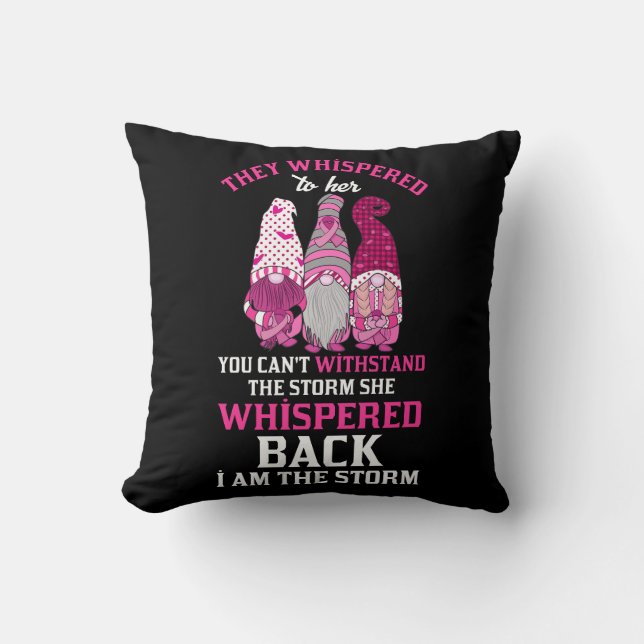 I'm The Storm Gnome Breast Cancer Month Warrior Pi Throw Pillow (Front)