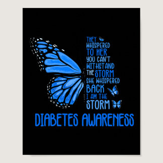 I'm The Storm Strong Butterfly Blue T1D Diabetes A Poster
