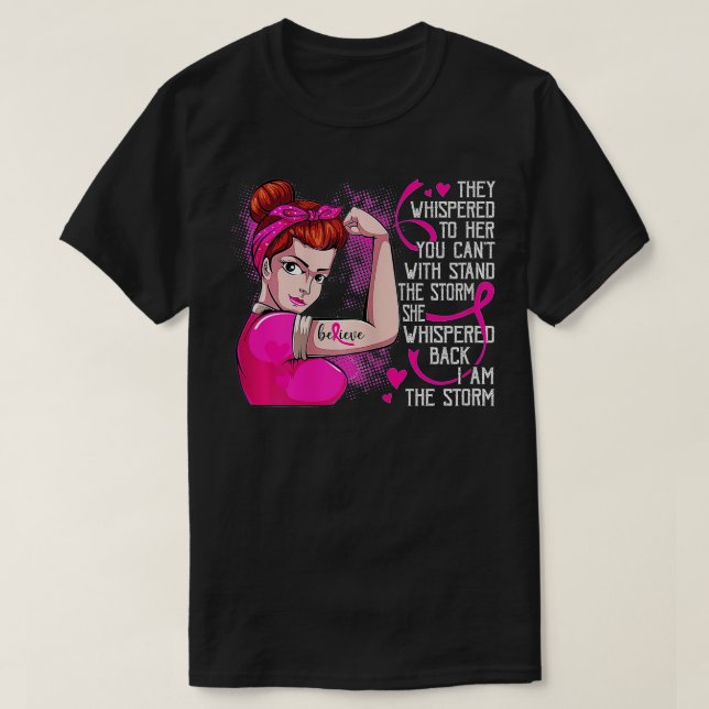 I'm The Storm Strong Women Breast Cancer Warrior P T-Shirt (Design Front)