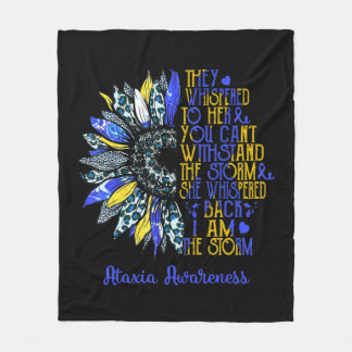 I'm The Storm Sunflower Leopard Ataxia Warrior Sur Fleece Blanket