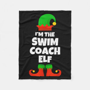 I'm The Swim Coach Elf Family Pajama Christmas Fun Fleece Blanket