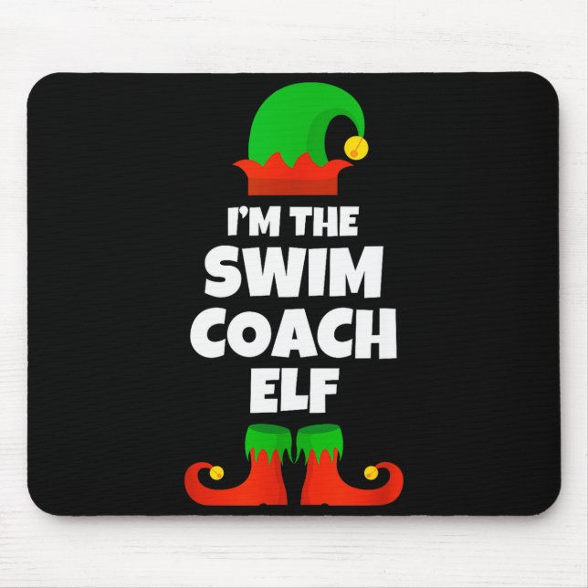 I'm The Swim Coach Elf Family Pajama Christmas Fun Mouse Pad (Front)