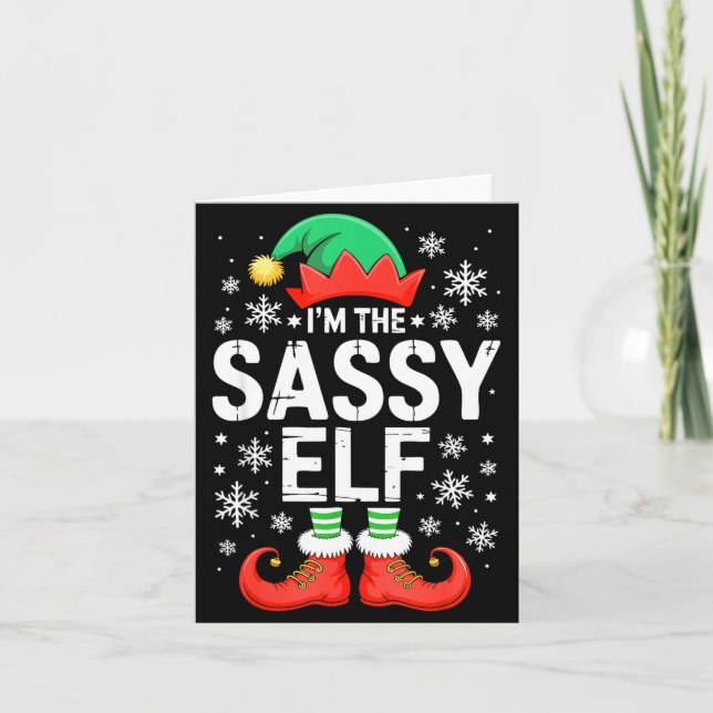 I'm The Sy Elf Shirt Family Matching Christmas Cos Card (Front)