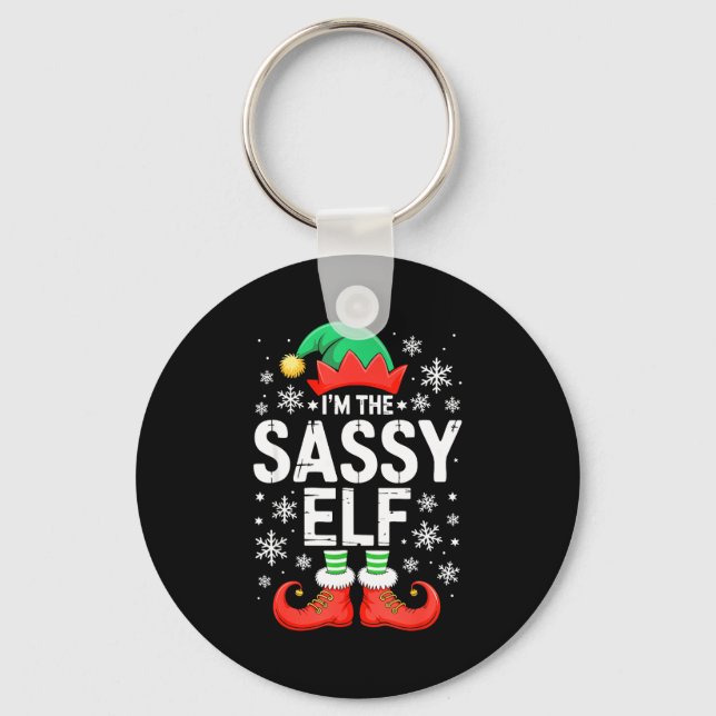 I'm The Sy Elf Shirt Family Matching Christmas Cos Keychain (Front)