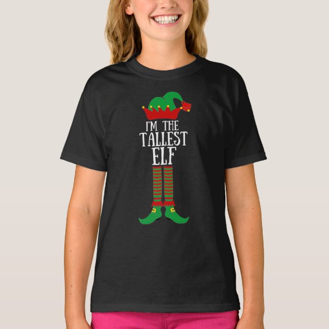I'm The Tallest Elf Funny Christmas Elf  T-Shirt (Front)