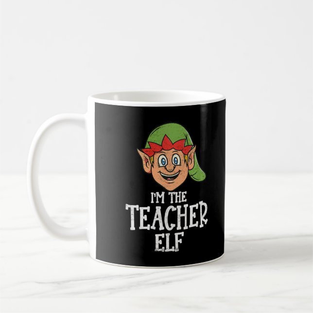 I'm the Teacher Elf Family matching christmas 2021 Coffee Mug (Left)