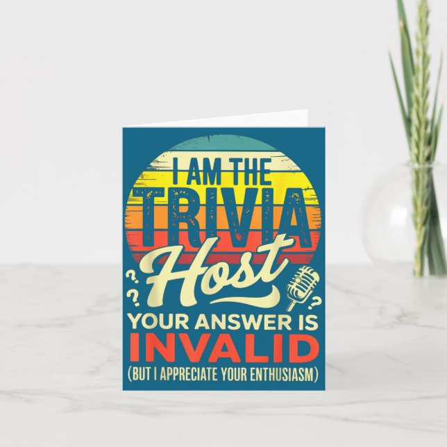 I'm The Trivia Host - Funny Host Trivia Night Game Card (Front)