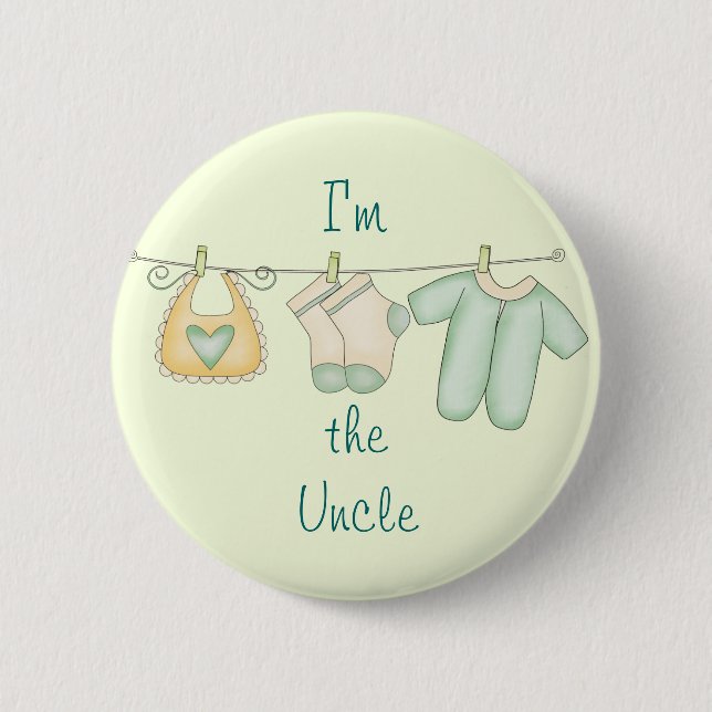 I'm the Uncle Cute New Baby Pinback Button (Front)