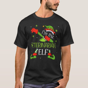 I'm The Veterinarian Elf Dabbing Santa Claus Xmas T-Shirt