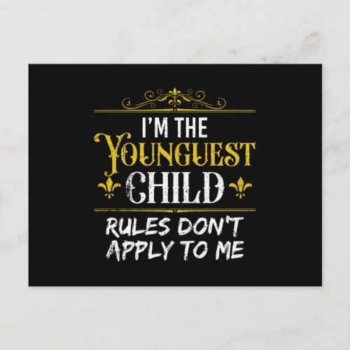 Im the youngest Child Rules Postcard