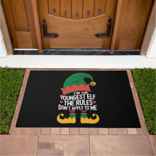 I'm The Youngest Elf Matching Family Christmas Doormat
