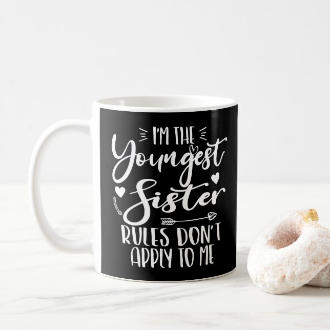 I'm The Youngest Sister Sarcasm Lover Cute Sister Coffee Mug (With Donut)