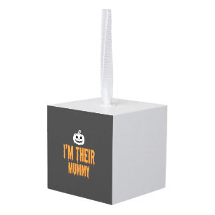 I'm Their Mummy Halloween Mummy Design Cube Ornament