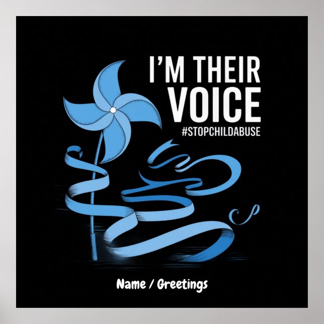 I'm Their Voice Child Abuse Prevention Awareness  Poster (Front)