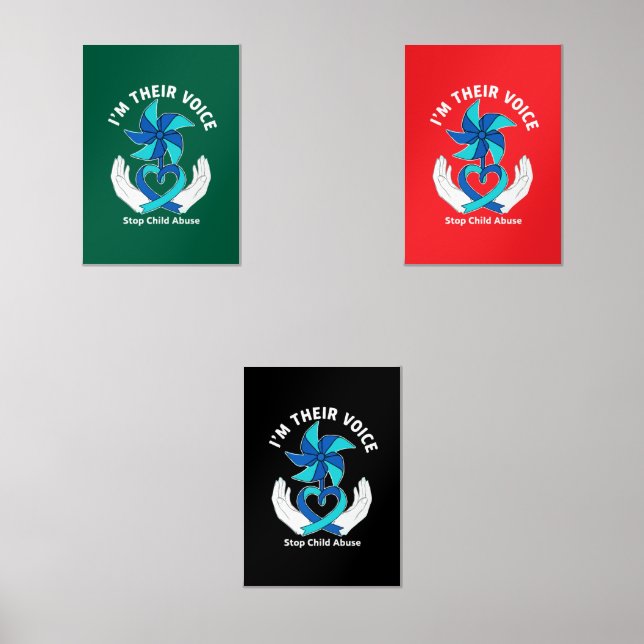 I'm Their Voice - Child Abuse Prevention Awareness Wall Art Sets (Front)