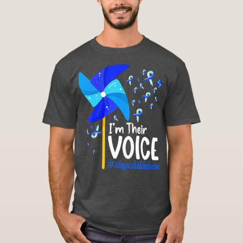 Im Their Voice Pinwheel Child Abuse Prevention Awa T_Shirt