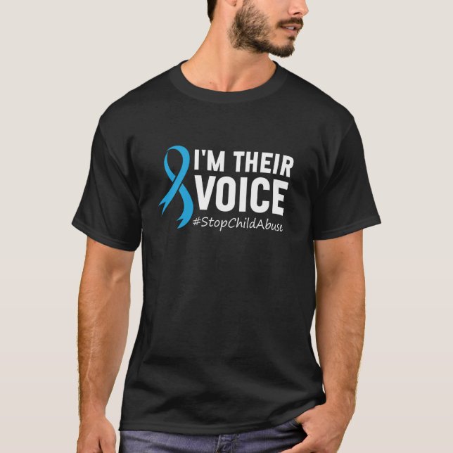 I'm Their Voice Stop Child Abuse Prevention Awaren T-Shirt (Front)