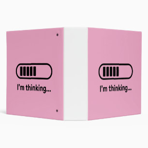 I'm Thinking... Loading Progress Bar Pink Minimali 3 Ring Binder