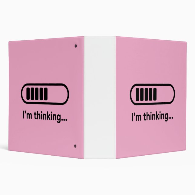 I'm Thinking... Loading Progress Bar Pink Minimali 3 Ring Binder (Background)