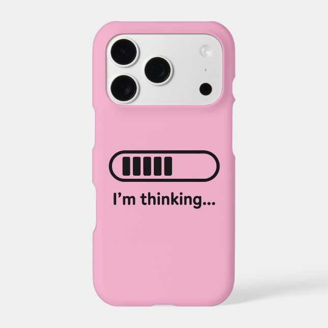 I'm Thinking... Loading Progress Bar Pink Minimali Iphone Case (Back)